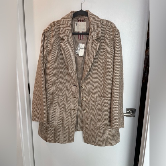 Pilcro lined blazer, Oatmeal size L - Picture 3 of 7